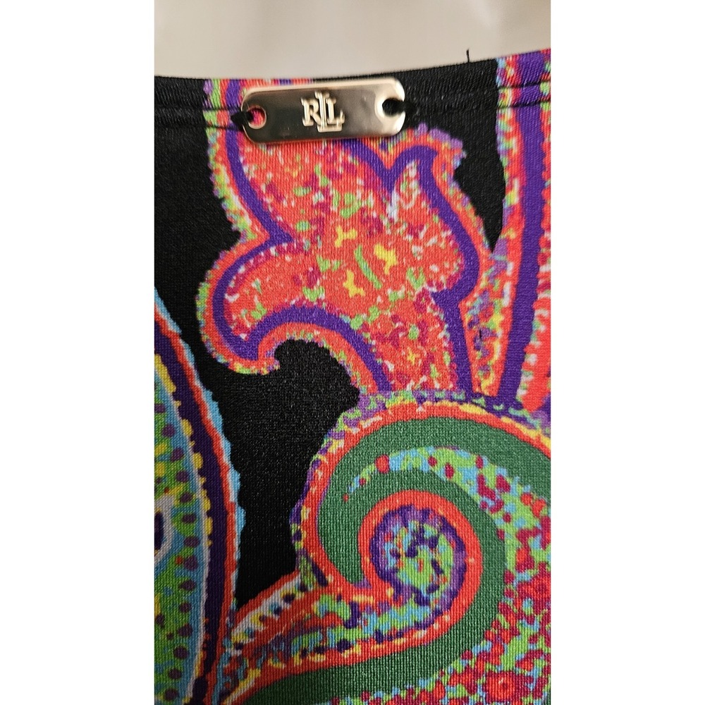 NWT Ralph Lauren halter one piece swimsuit paisley print multicolor size 8 - Picture 3 of 7